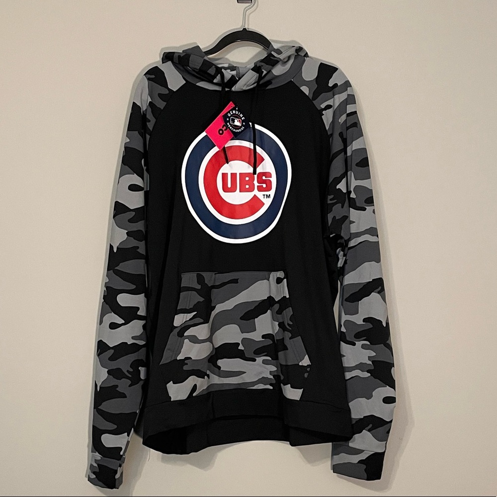 NWT Chicago Cubs black & grey camo hoodie, M 2XL